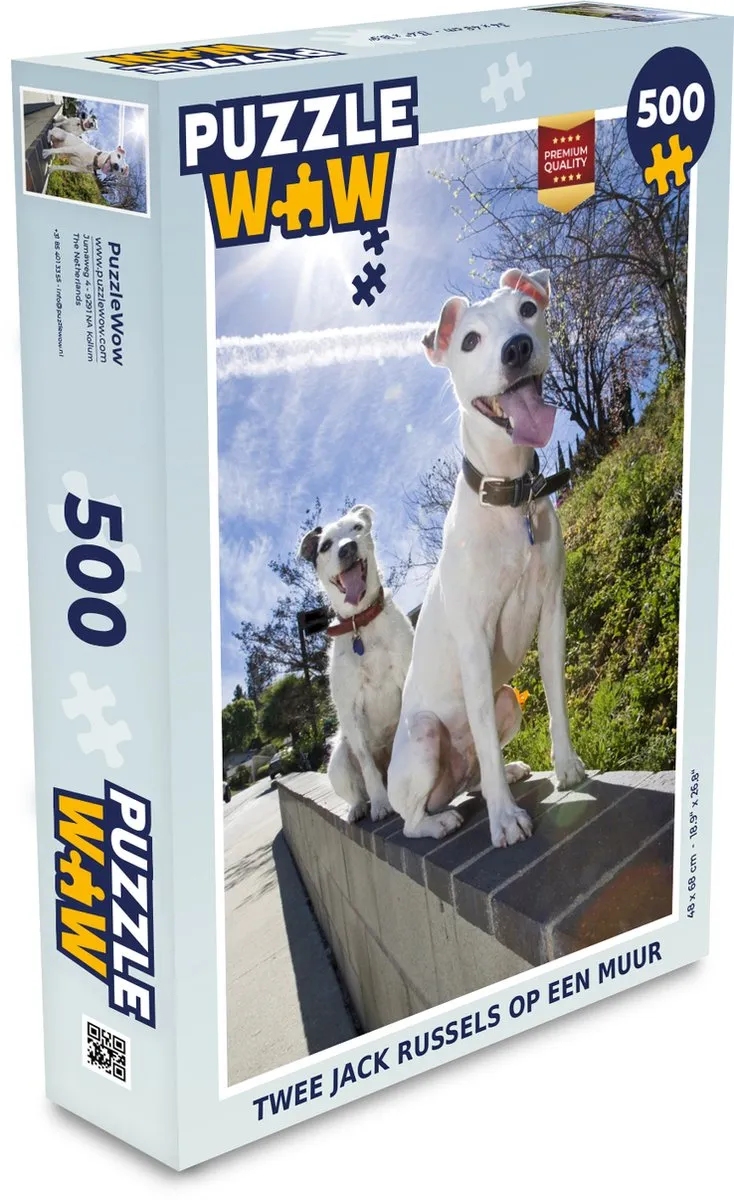 PuzzleWow Legpuzzel Twee Jack Russel Honden - 500 Stuks - Multicolor