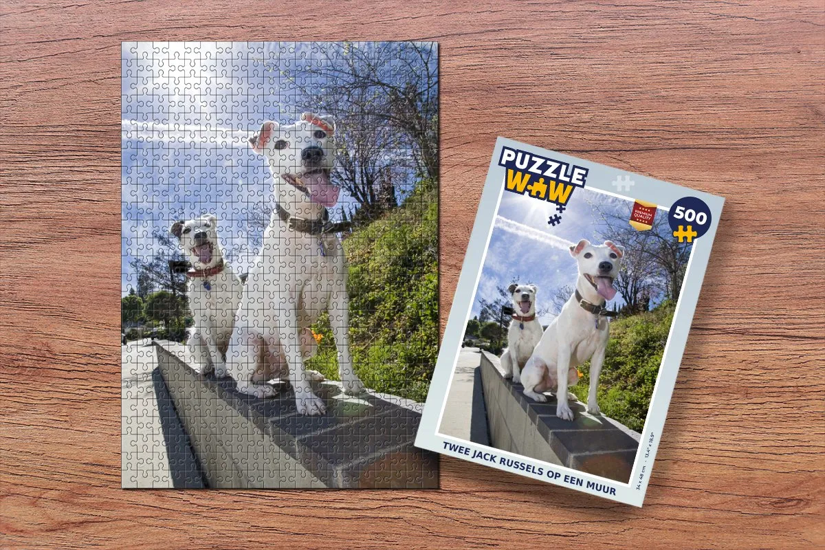 PuzzleWow Legpuzzel Twee Jack Russel Honden - 500 Stuks - Multicolor