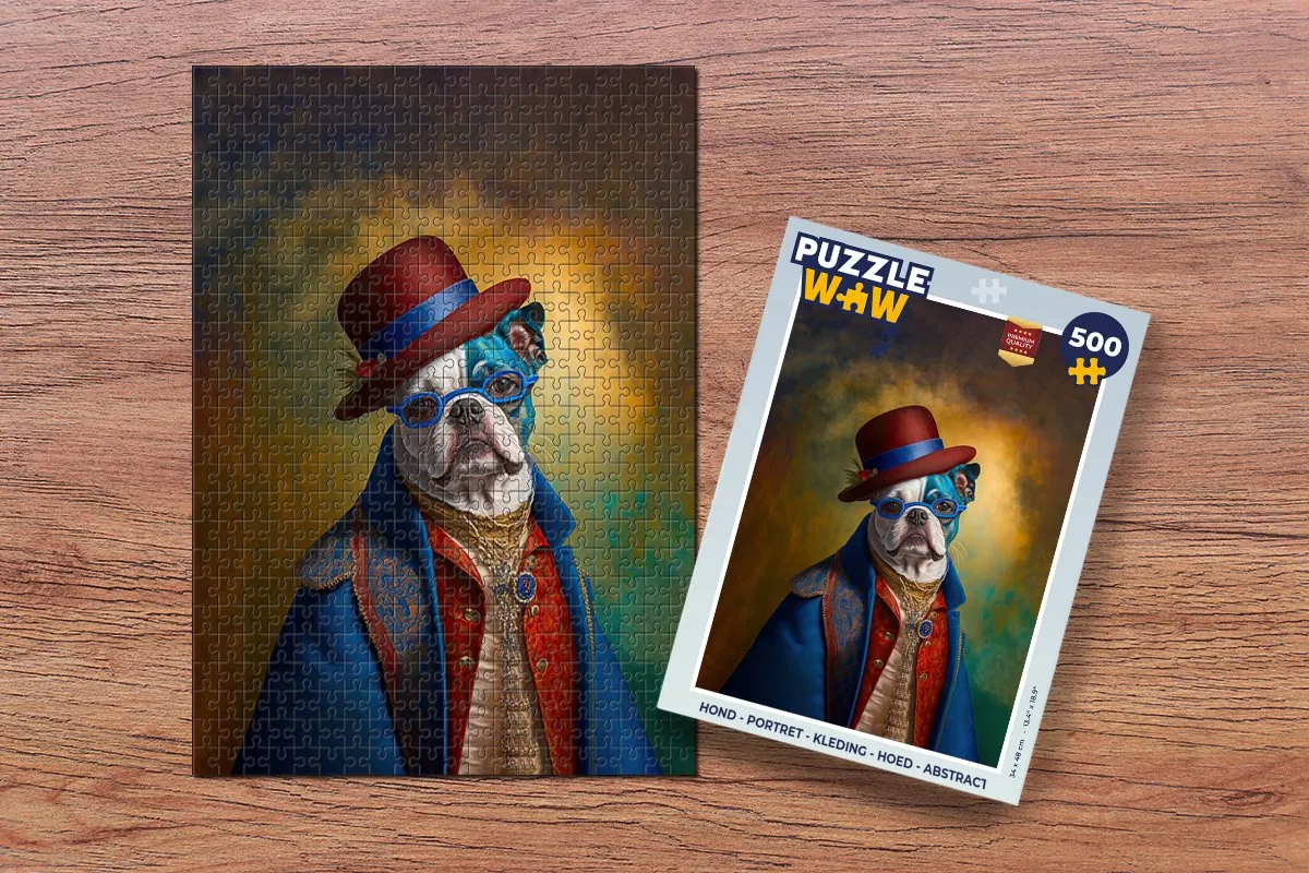 PuzzleWow Portret Hoed Abstract Legpuzzel 500 Stuks - Multicolor