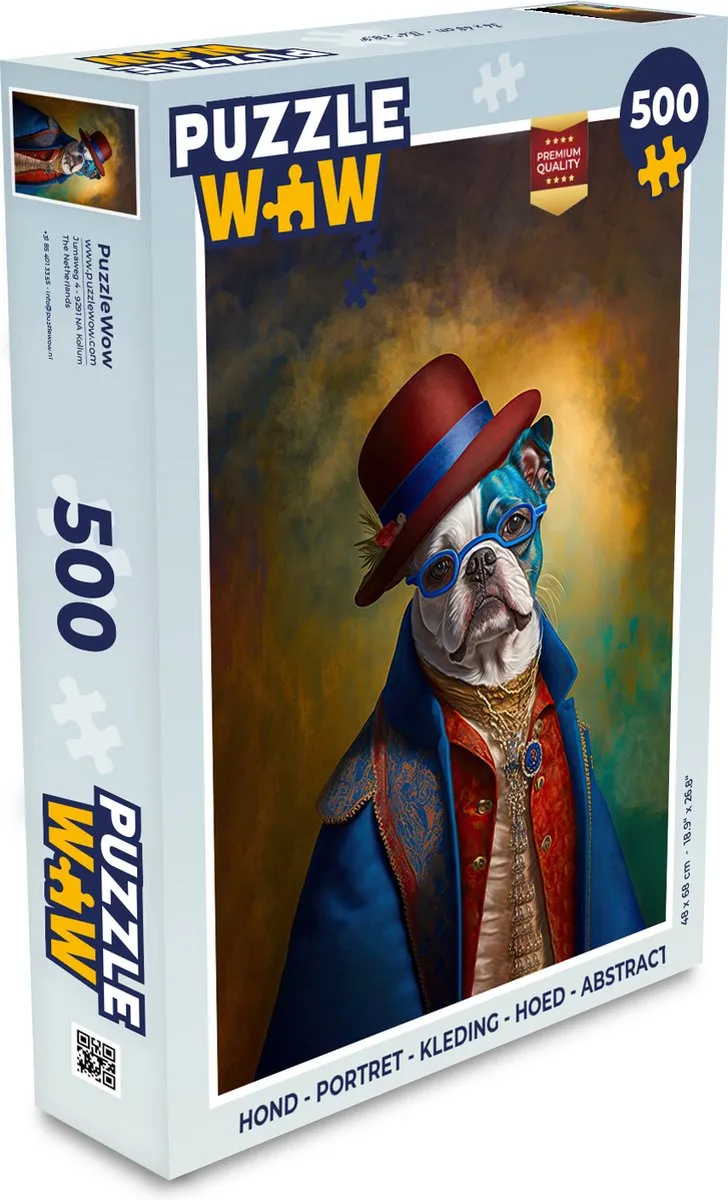 PuzzleWow Portret Hoed Abstract Legpuzzel 500 Stuks - Multicolor