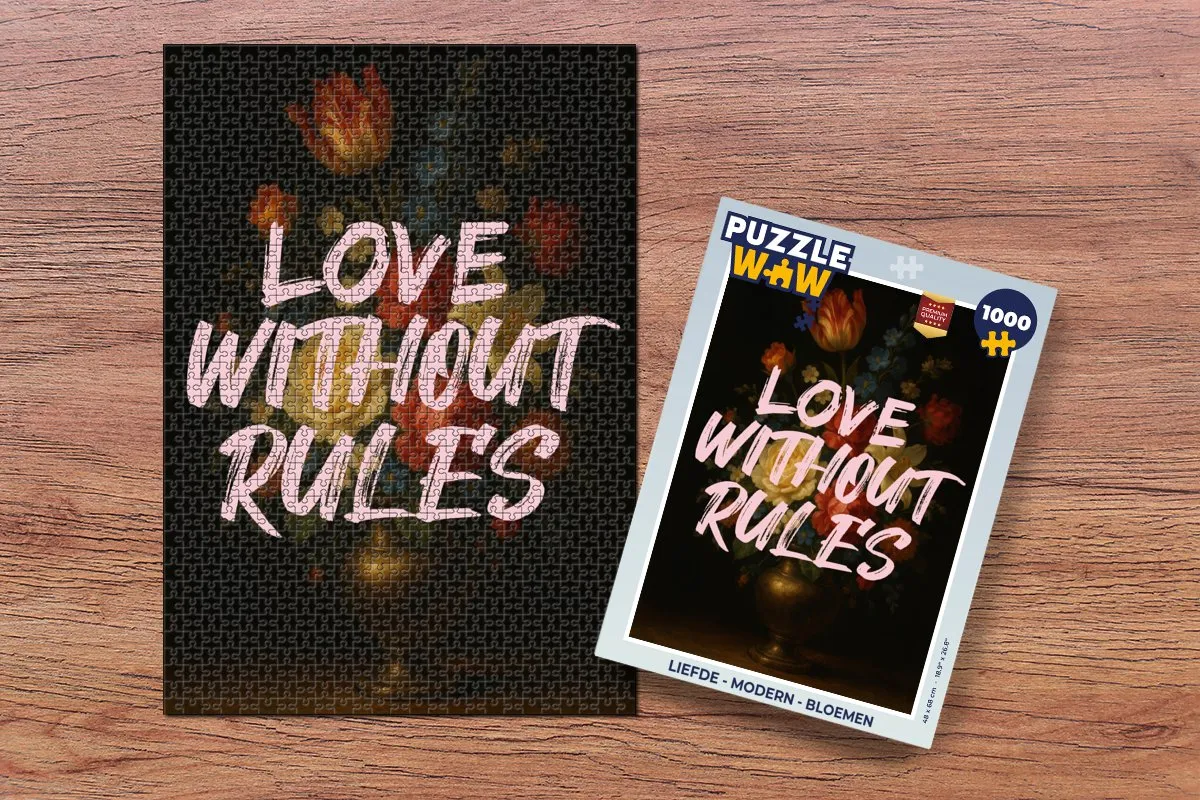 PuzzleWow Liefde Modern Bloemen Legpuzzel 1000 Stuks - Love without rules