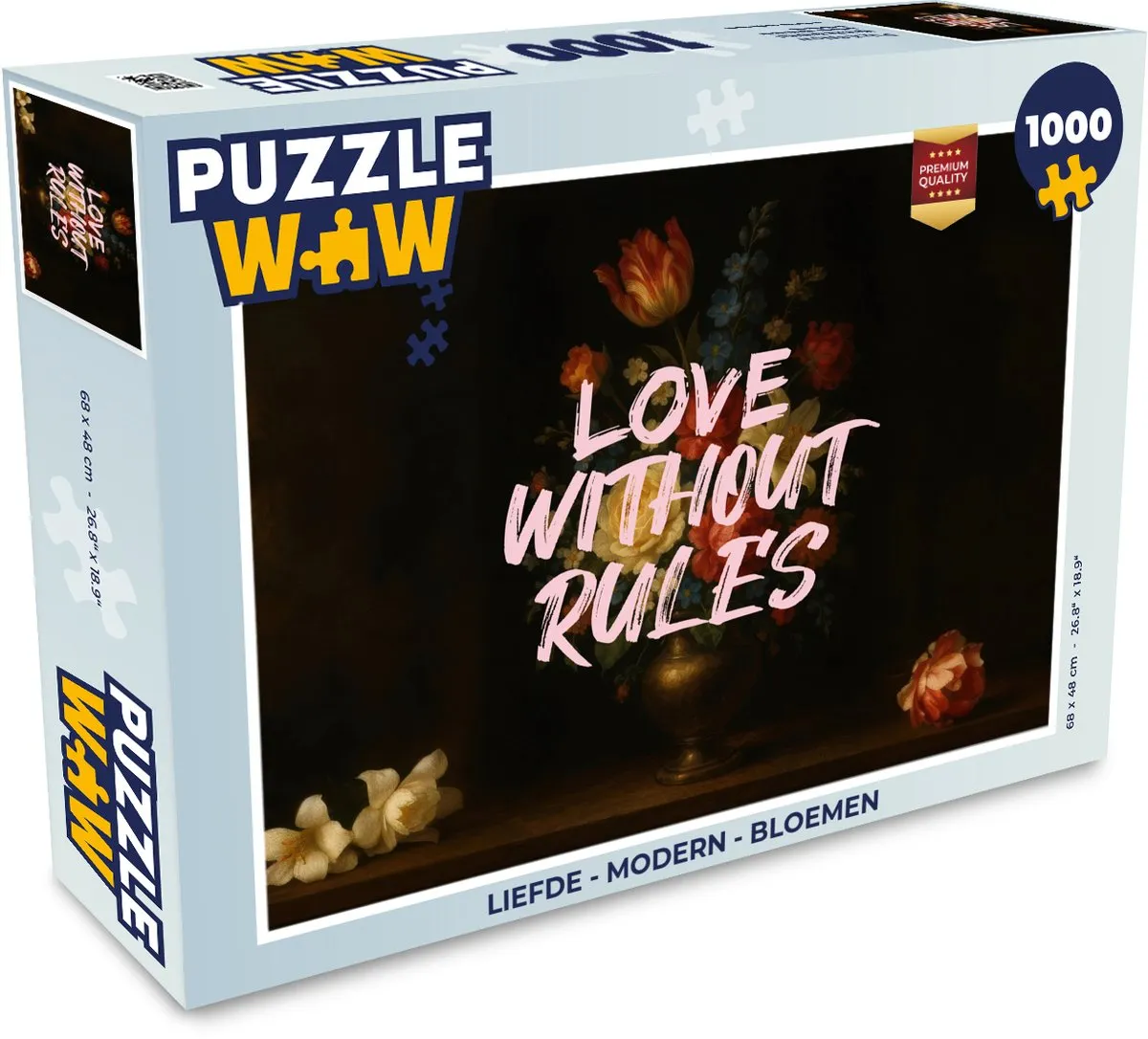 PuzzleWow Liefde Modern Bloemen Legpuzzel 1000 Stuks - Love without rules