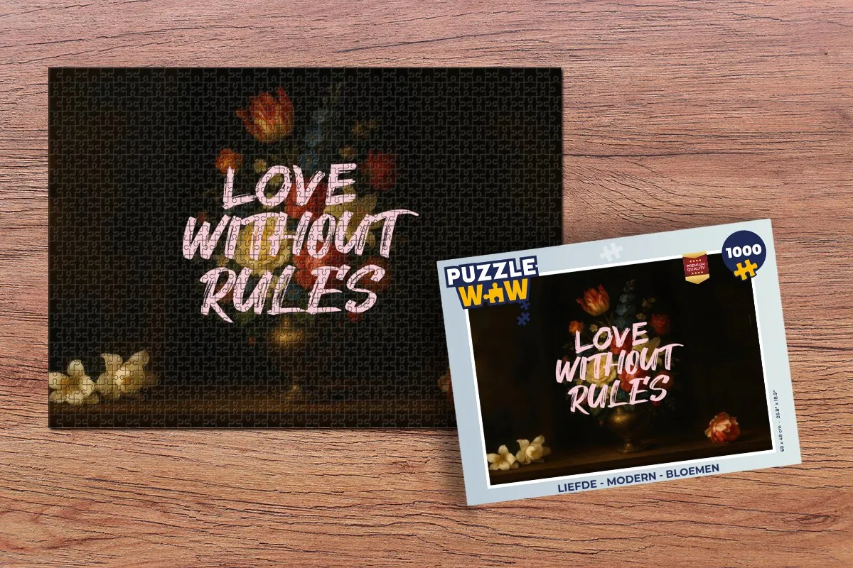 PuzzleWow Liefde Modern Bloemen Legpuzzel 1000 Stuks - Love without rules