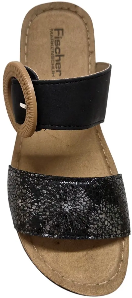 Fischer 556207 222 Slippers Dames - Zwart - 38