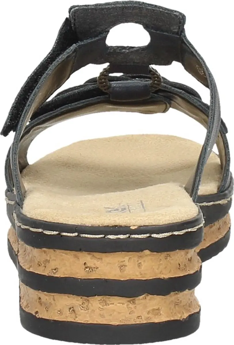 Rieker Ring Slippers Blauw - Synthetisch - Dames - Maat 39 - afbeelding 4 van 6