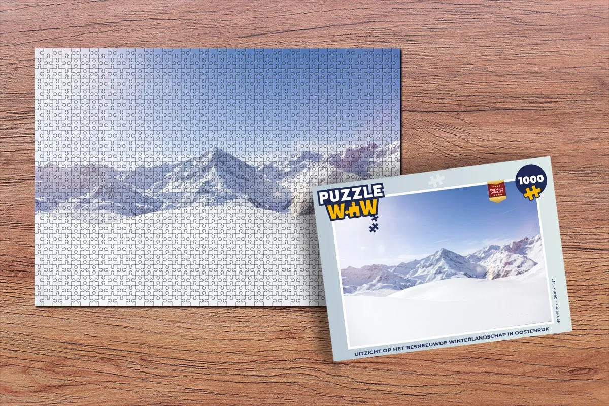 PuzzleWow Legpuzzel Oostenrijk Winterlandschap 1000 Stuks - Multicolor