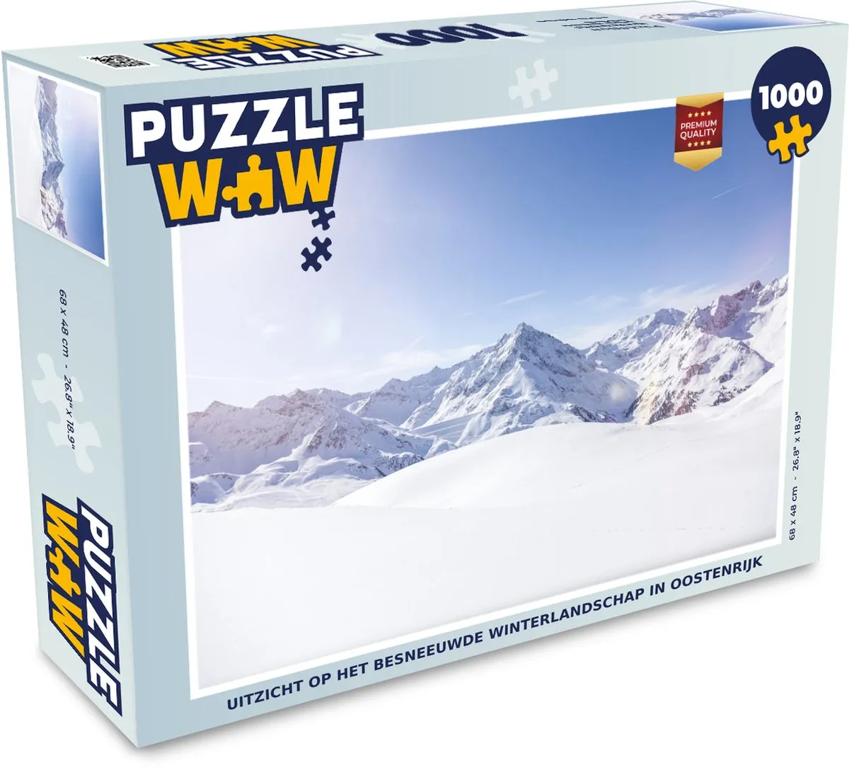 PuzzleWow Legpuzzel Oostenrijk Winterlandschap 1000 Stuks - Multicolor