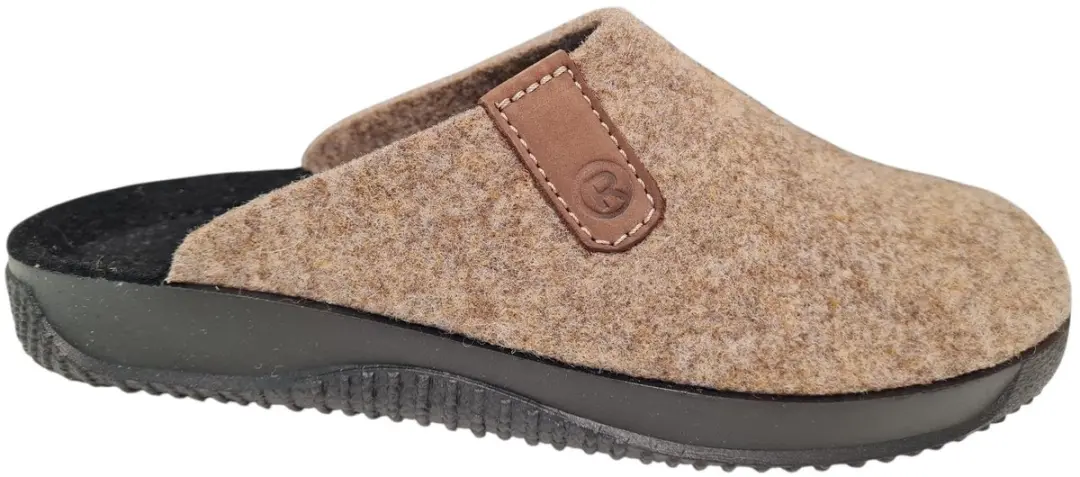 Rohde 2782 17 Pantoffels Beige Vilten Heren Open Sloffen