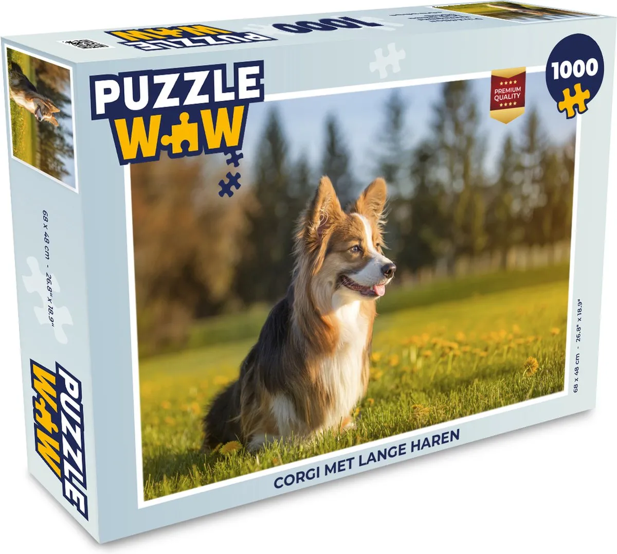 PuzzleWow Corgi met Lange Haren Legpuzzel 1000 Stuks - Multicolor