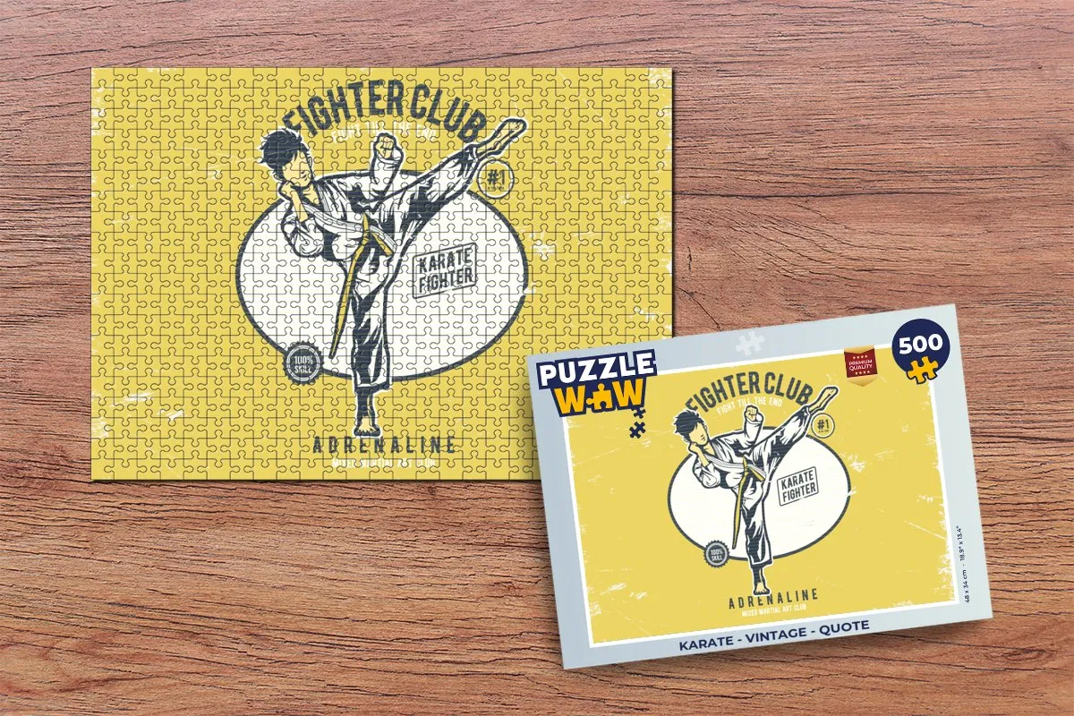 PuzzleWow Karate Vintage Quote Legpuzzel 500 Stuks - Multicolor