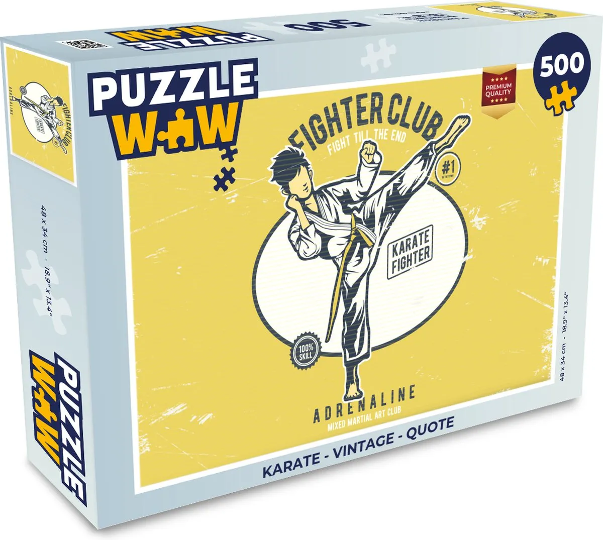 PuzzleWow Karate Vintage Quote Legpuzzel 500 Stuks - Multicolor