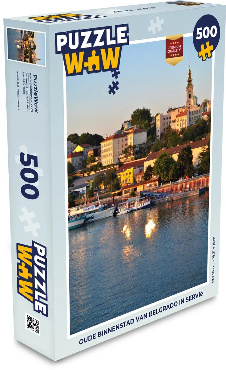 PuzzleWow Oude Binnenstad Belgrado Legpuzzel 500 Stuks - Multicolor