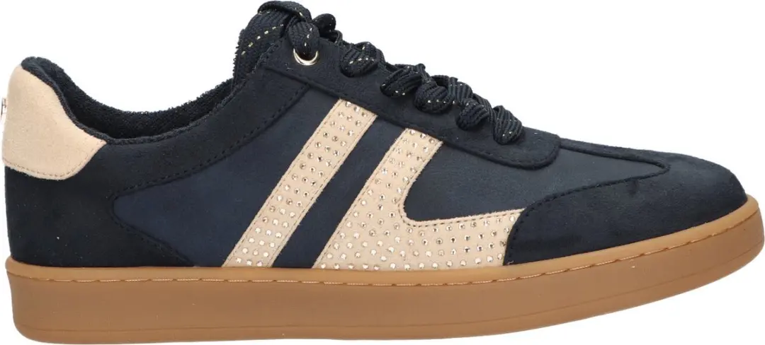 La Strada Sneaker Donkerblauw Beige Textiel