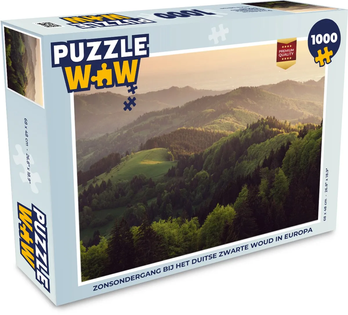 PuzzleWow Legpuzzel Zonsondergang Duits Zwarte Woud 1000 Stuks - Multicolor