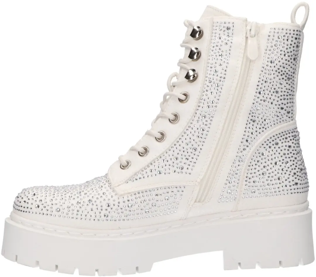 La Strada Bootie Met Stenen Wit Suede