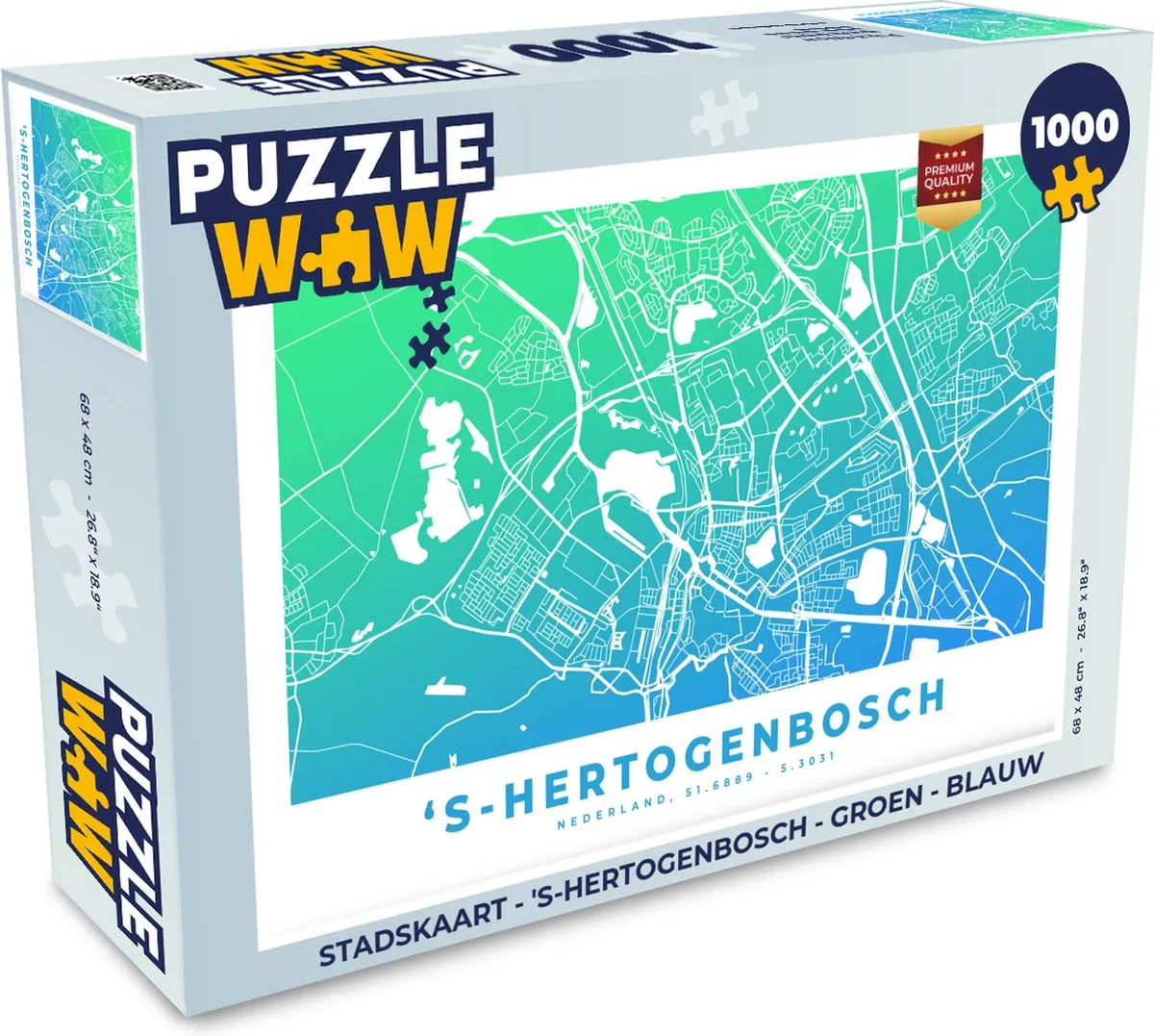 PuzzleWow Legpuzzel 's-Hertogenbosch 1000 Stuks - Multicolor