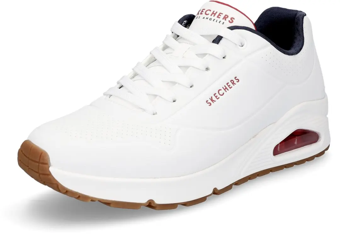 Skechers Heren Sport Casual UNO STAND ON AIR Sneakers Heren 52458 wit/marine/roo