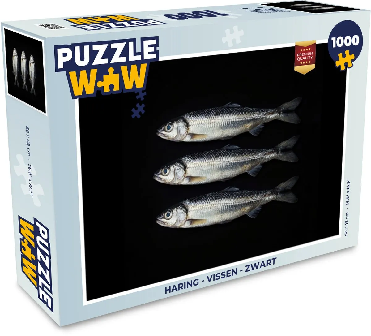 PuzzleWow Haring Legpuzzel 1000 Stuks - Zwart