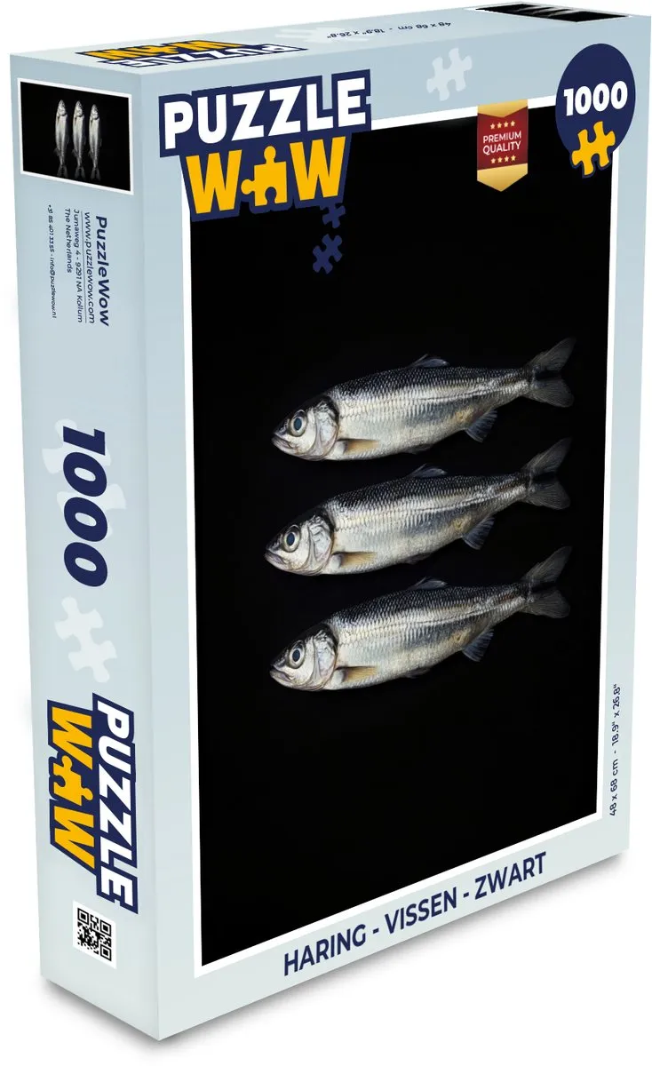 PuzzleWow Haring Legpuzzel 1000 Stuks - Zwart