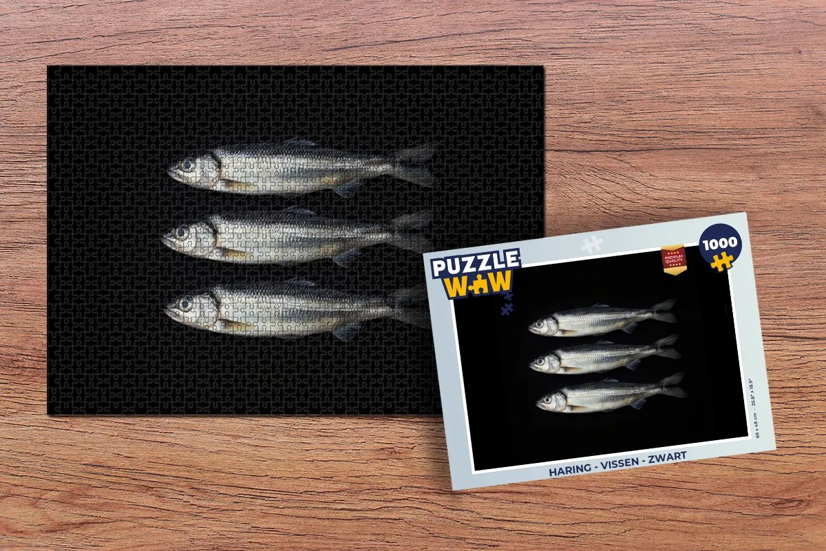 PuzzleWow Haring Legpuzzel 1000 Stuks - Zwart