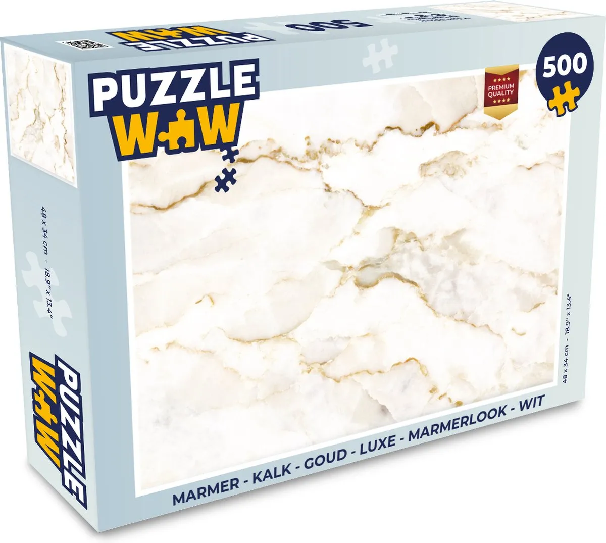 PuzzleWow Marmerlook Legpuzzel 500 Stuks - Multicolor