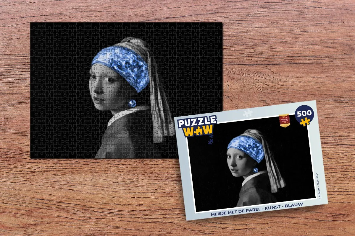 PuzzleWow Meisje met de Parel Legpuzzel 500 Stuks - Multicolor