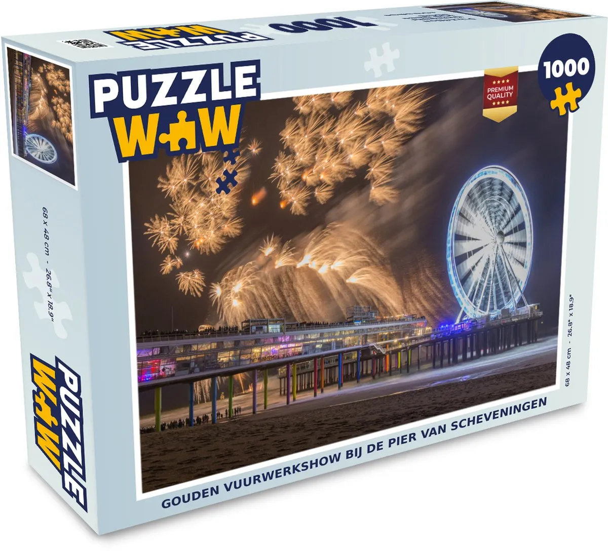 PuzzleWow Gouden Vuurwerkshow Scheveningen Legpuzzel 1000 Stuks