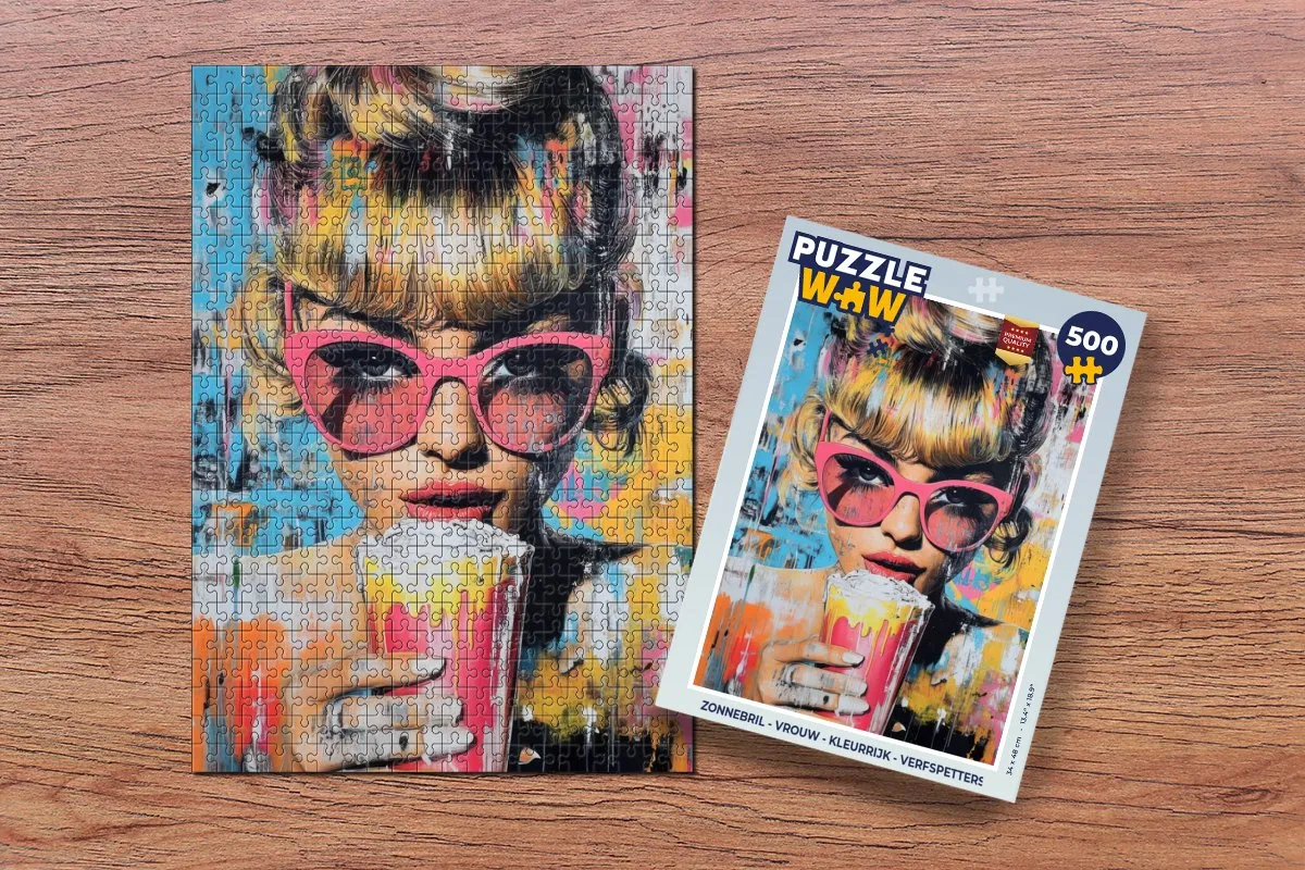 PuzzleWow Zonnebril Legpuzzel 500 Stuks - Verfspetters
