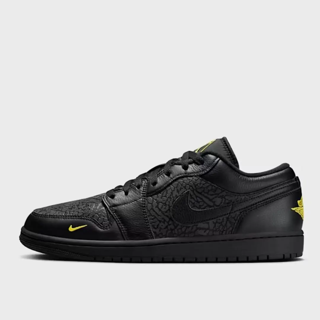 Jordan 1 Low Zwart Geel Maat 43