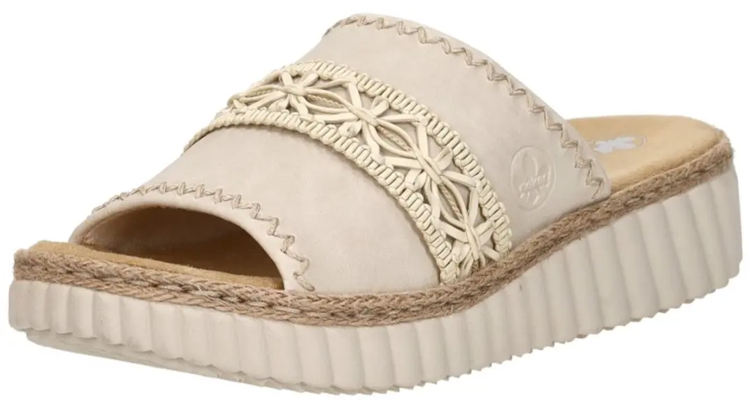 Rieker Slippers Beige Textiel - Maat 39 - afbeelding 4 van 6