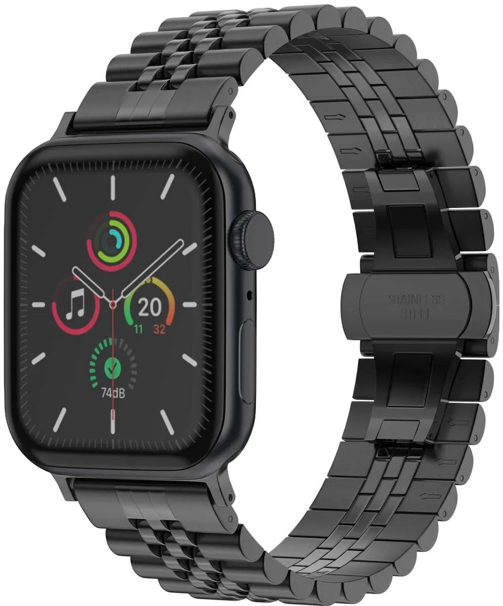 Selencia Stalen Bandje Apple Watch 42mm - Zwart