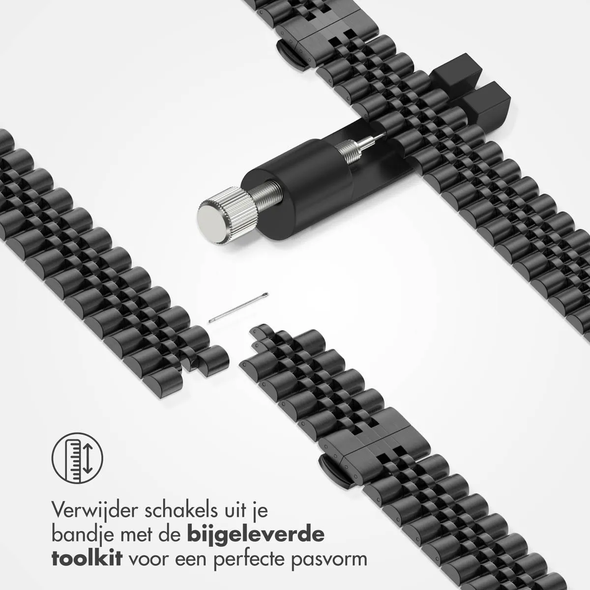 Selencia Stalen Bandje Apple Watch 42mm - Zwart