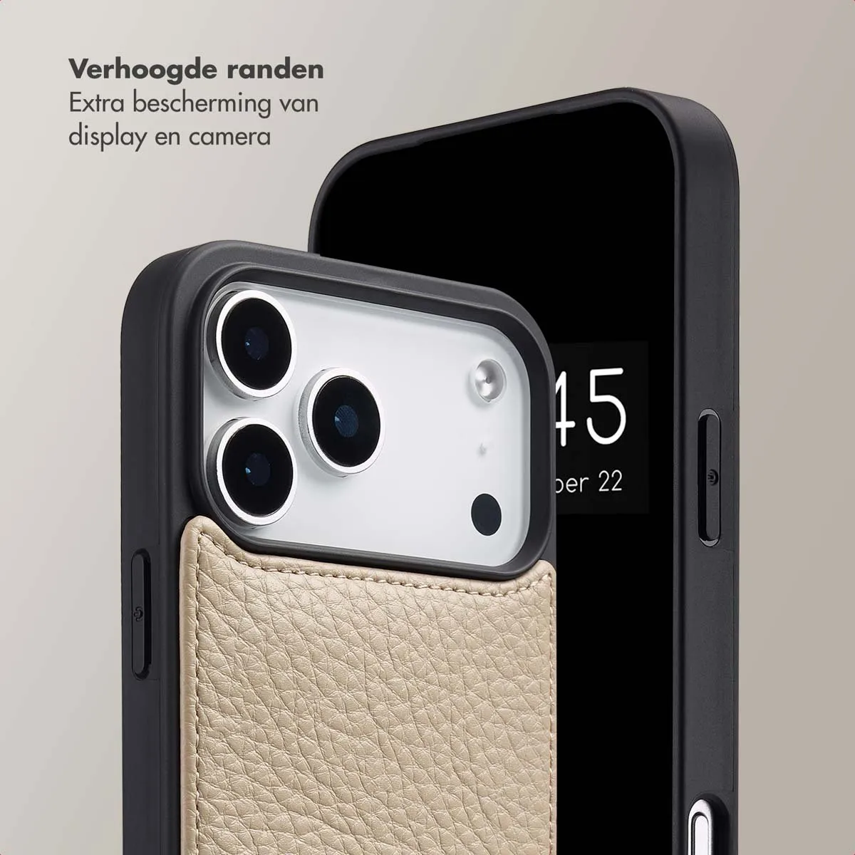 Selencia Hoesje iPhone 17 Pro Max Beige - 2 Pasjes