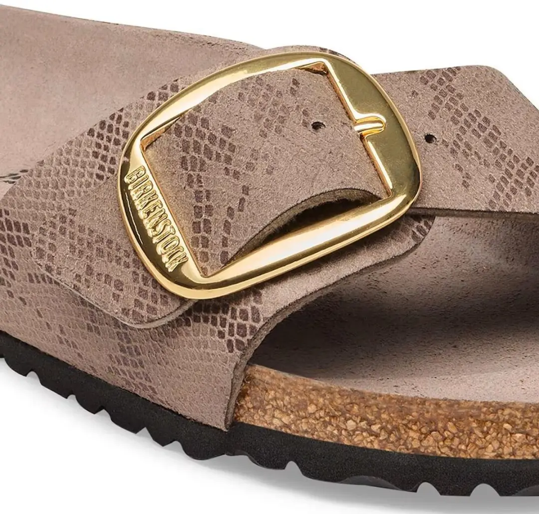 Birkenstock Slippers Madrid Big Buckle 1032935 Python Gray Taupe Smal