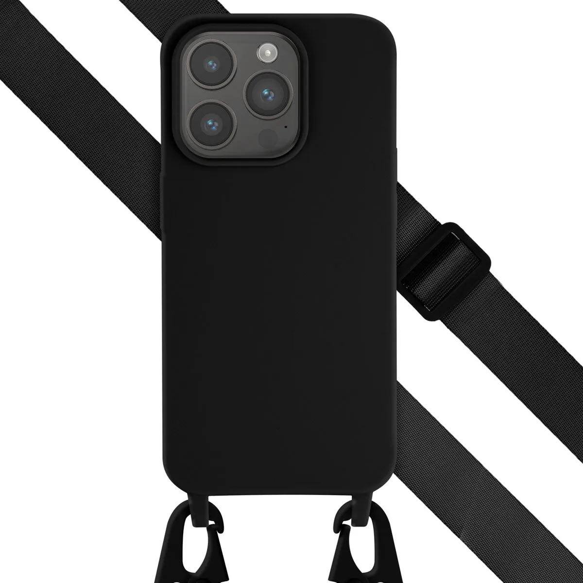 Selencia Hoesje iPhone 15 Pro Siliconen - Zwart