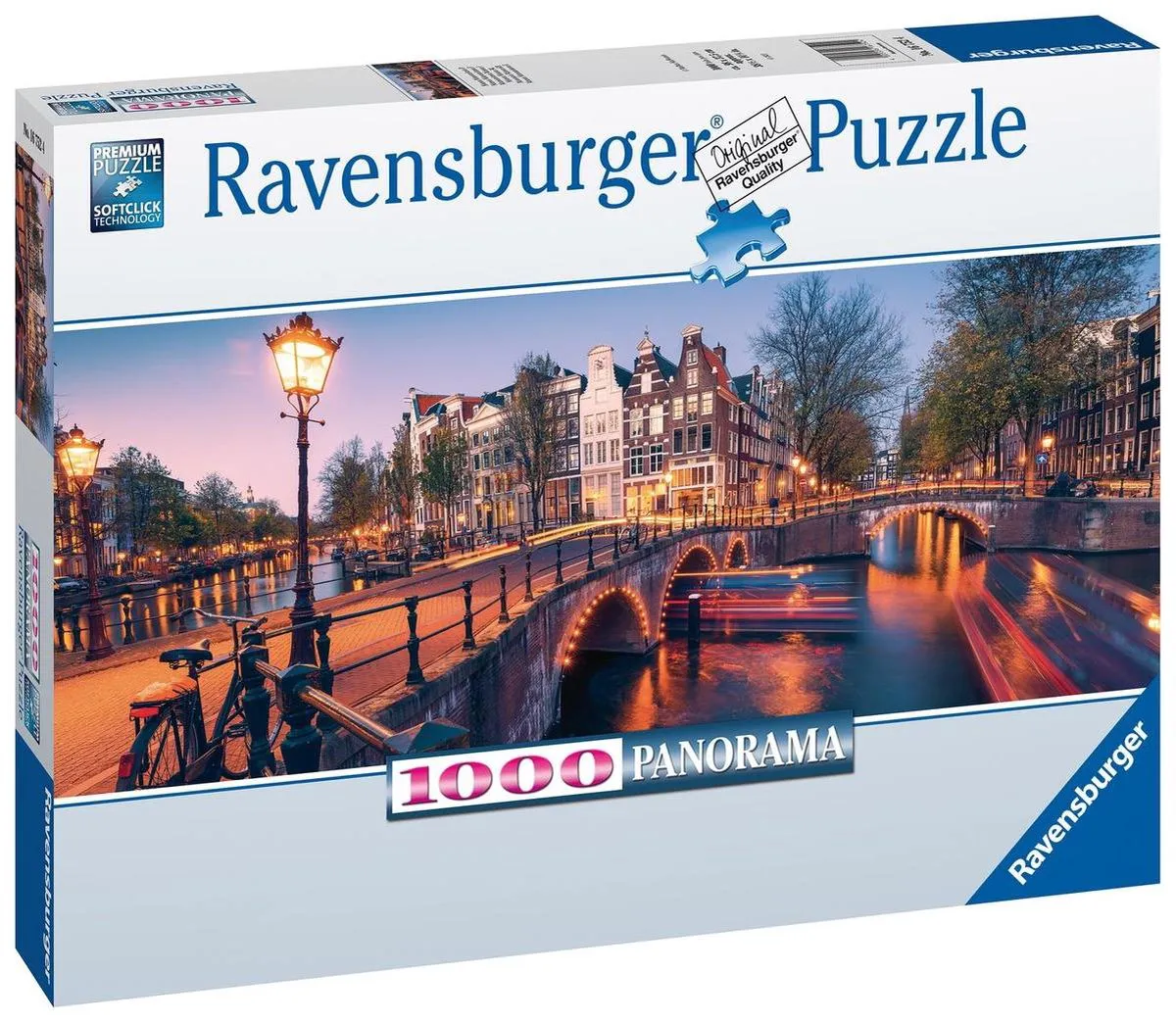 Ravensburger Panorama Puzzel Avond in Amsterdam 1000 Stuks - Multicolor