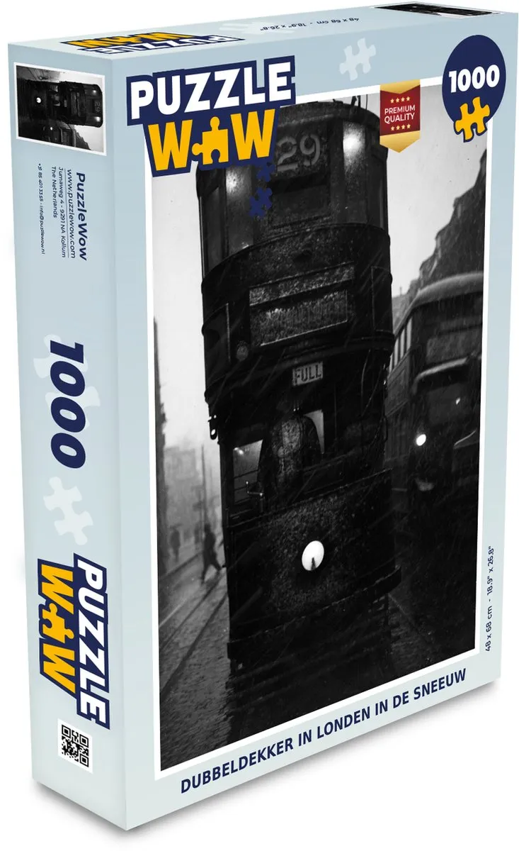PuzzleWow Legpuzzel Londen in de Sneeuw 1000 Stuks - Multicolor