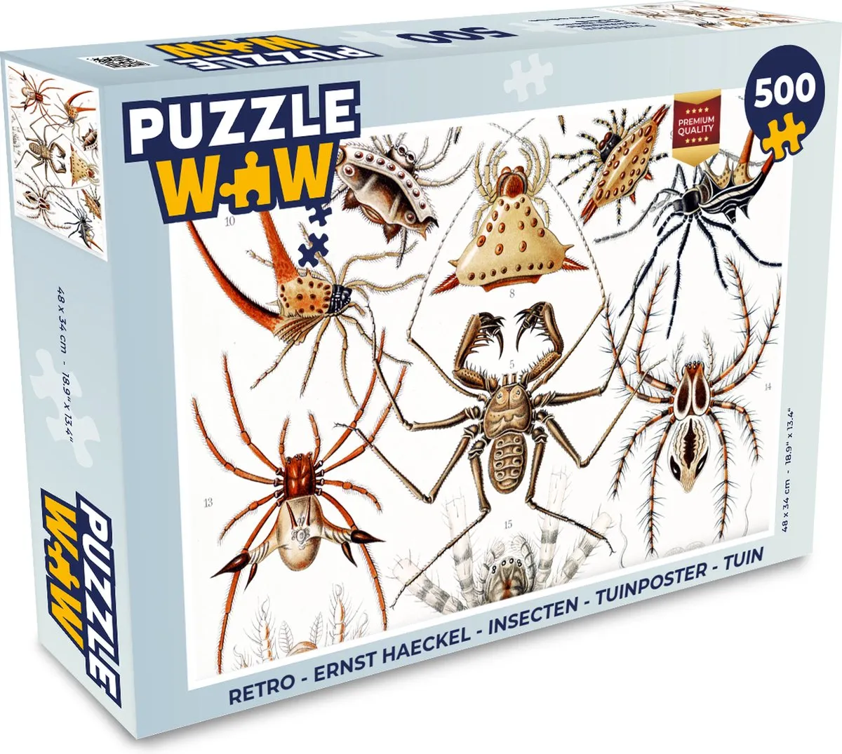 PuzzleWow Retro Spin Ernst Haeckel Legpuzzel 500 Stuks - Multicolor