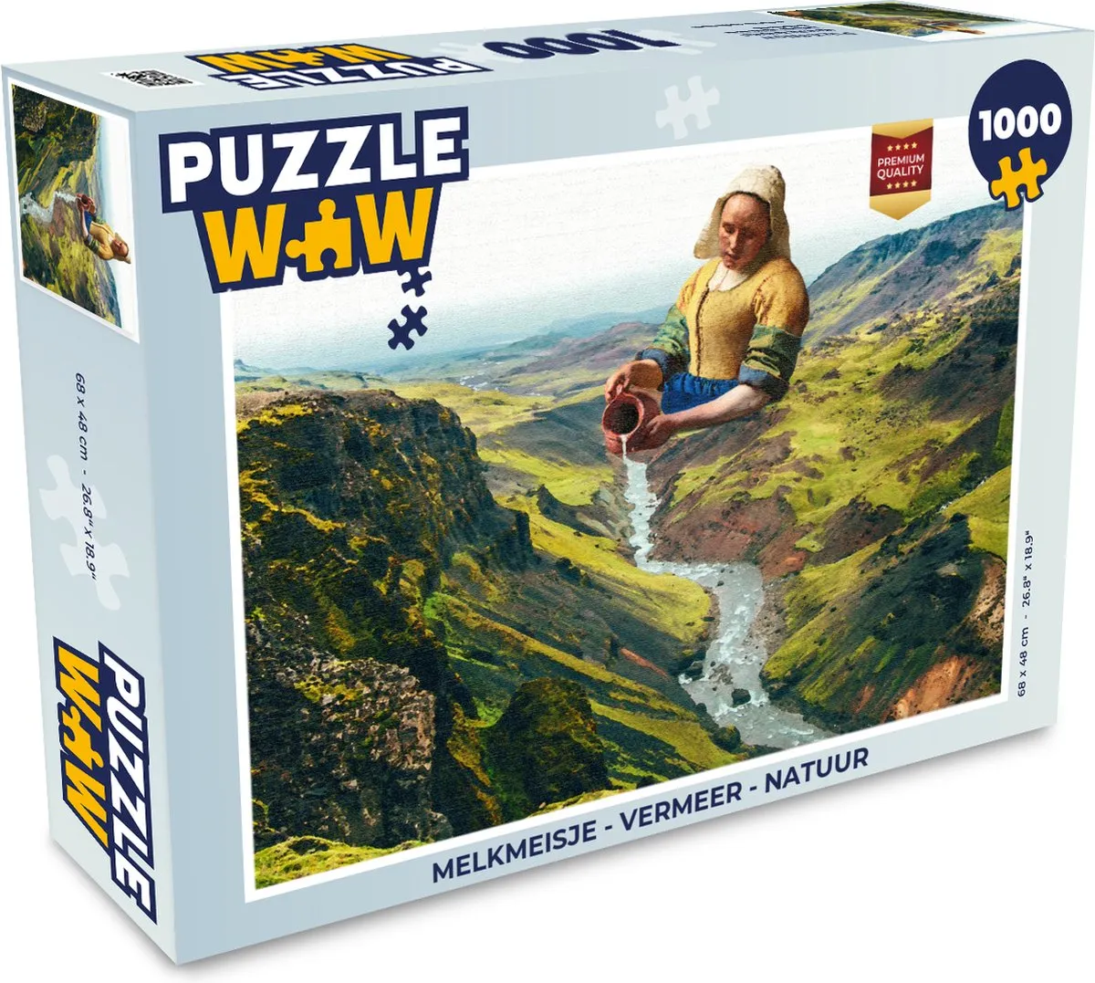 PuzzleWow Melkmeisje Vermeer Legpuzzel 1000 Stuks - Multicolor