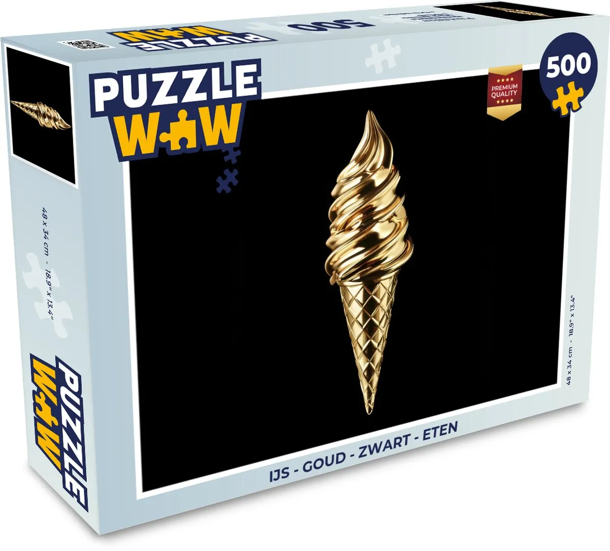 PuzzleWow IJsco Legpuzzel 500 Stuks - Goud/Zwart