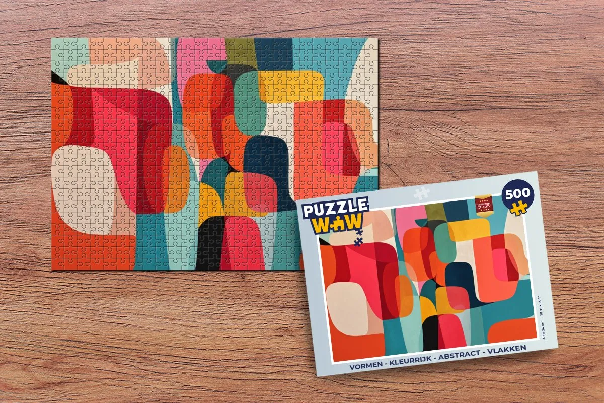 PuzzleWow Abstract Legpuzzel 500 Stuks - Kleurrijk