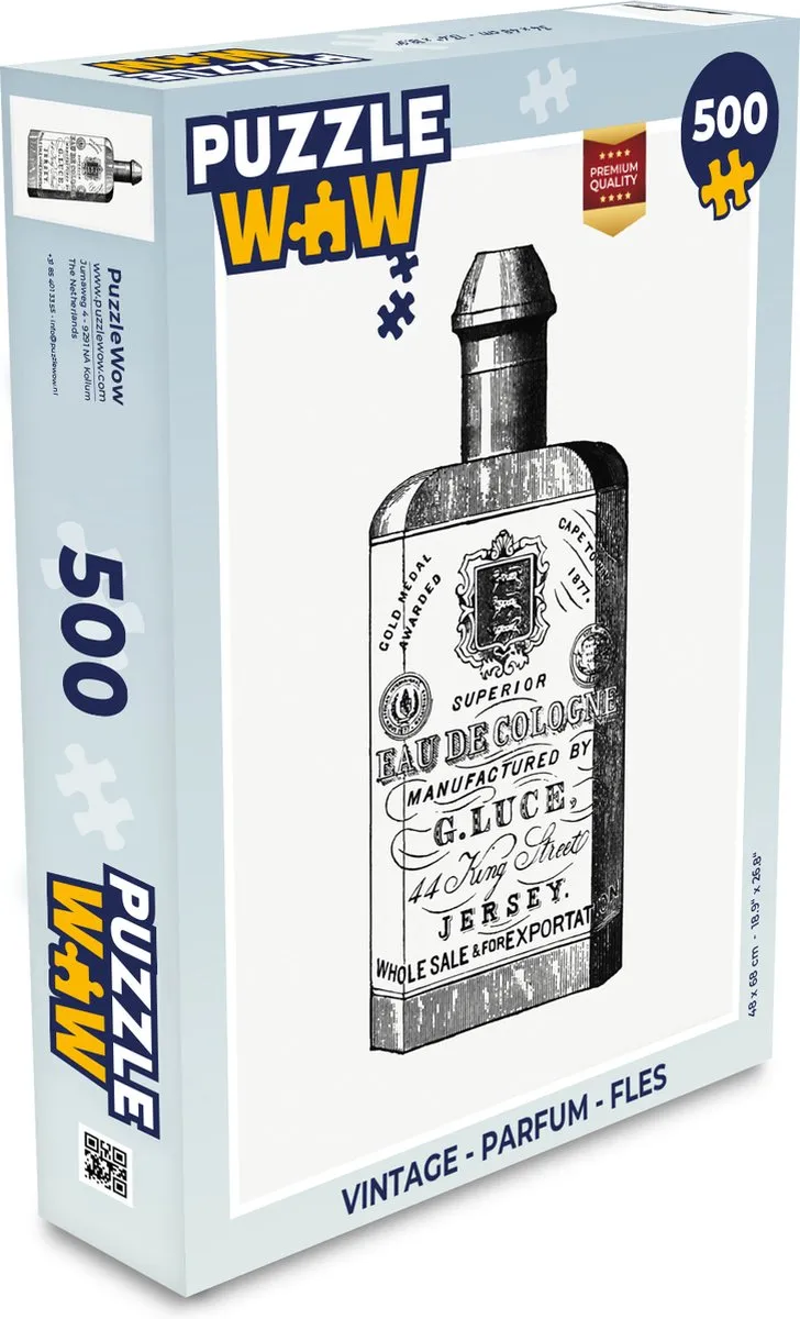 PuzzleWow Vintage Parfum Legpuzzel 500 Stuks - Multicolor