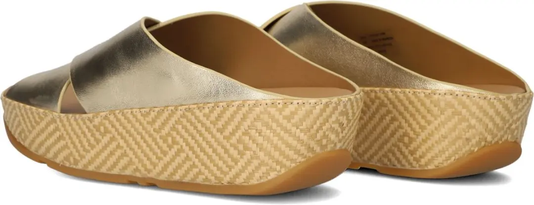 FitFlop Lulu Lux Cross Slide Slippers - Dames - Goud - Maat 41