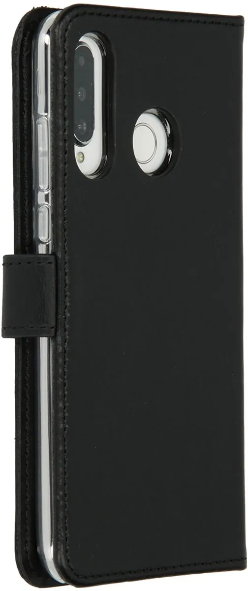 Selencia Hoesje Huawei P30 Lite - Echt Lederen Bookcase 3 Stuks - Zwart