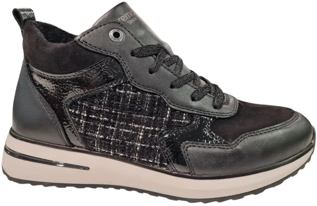 Remonte Zwarte Halfhoge Dames Sneakers