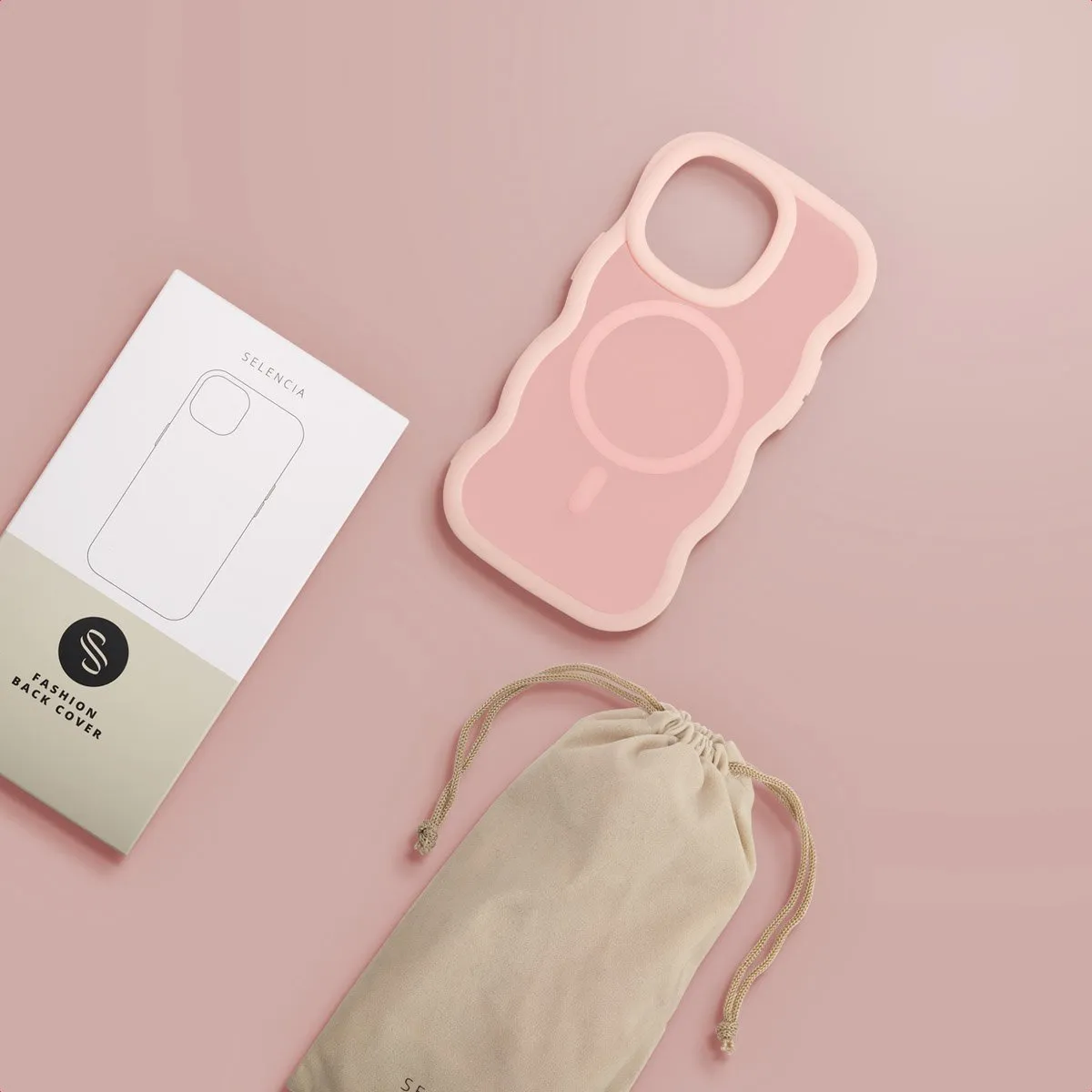 Selencia Wavy Case iPhone 13 Pro - Roze