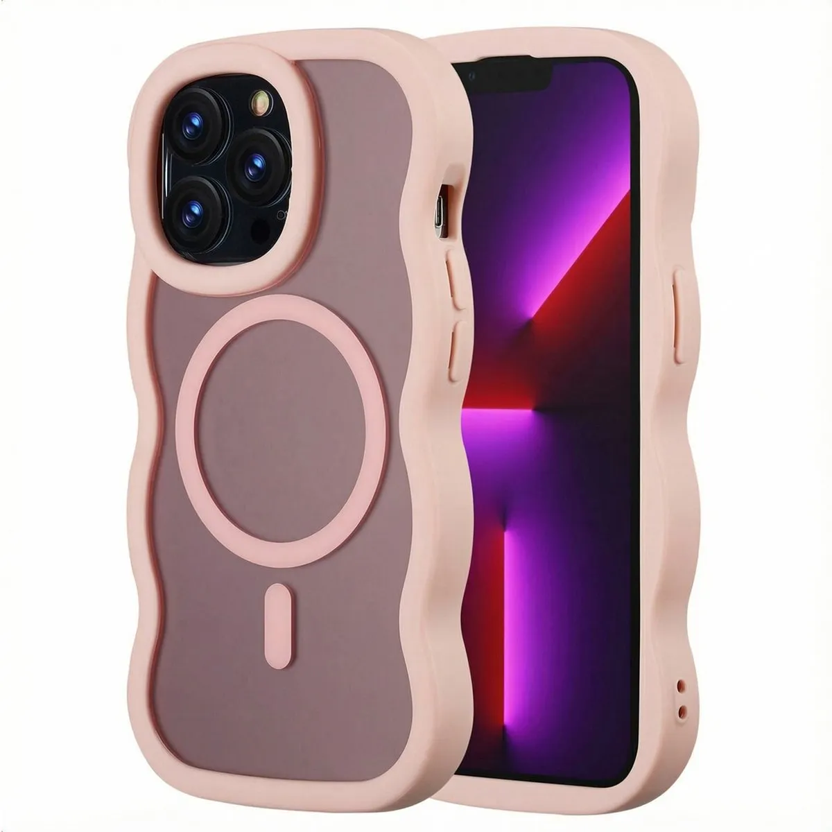 Selencia Wavy Case iPhone 13 Pro - Roze