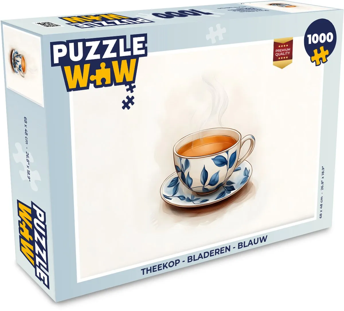 PuzzleWow Theekop Legpuzzel 1000 Stuks - Blauw