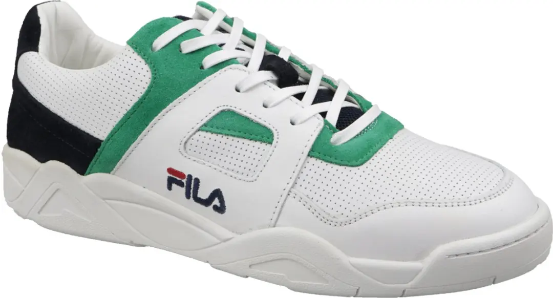 FILA Cedar CB Low Wit/Donkerblauw/Groen Heren Sneakers Wit Divers