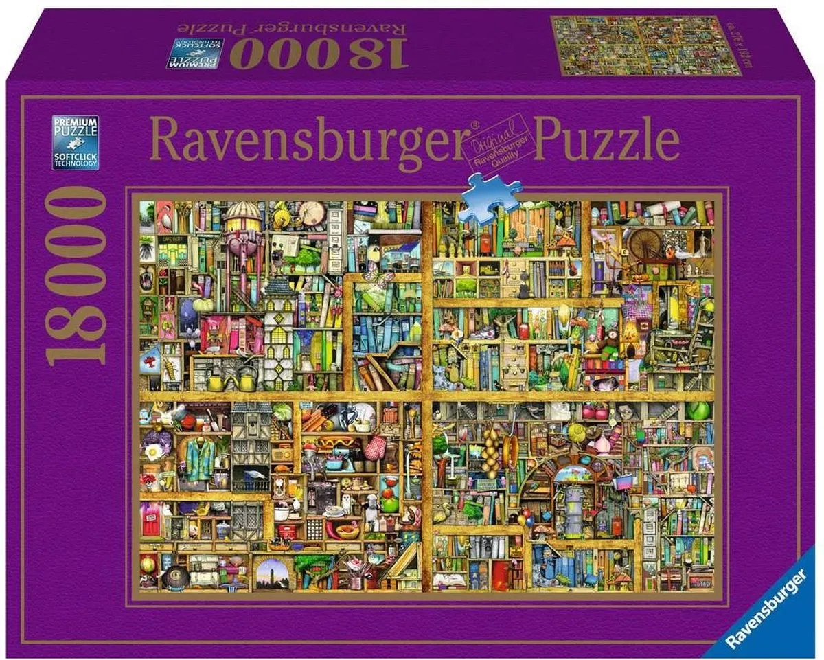 Ravensburger puzzel Colin Thompson Magical bookcase - Legpuzzel - 18000 stukjes